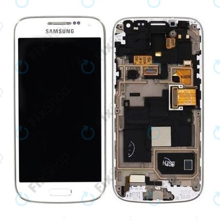 Samsung Galaxy S4 Mini Value I915i - Ecran LCD + Sticlă Tactilă + Ramă (White Frost) - GH97-16992B Genuine Service Pack