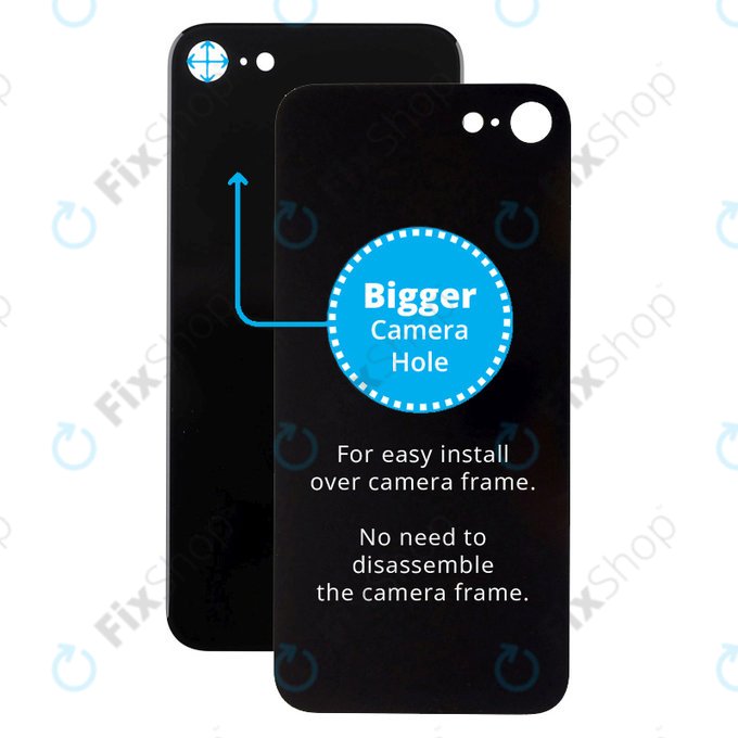 Apple iPhone SE (3rd Gen 2022) - Sticlă Carcasă Spate cu Orificiu Mărit pentru Cameră (Midnight)