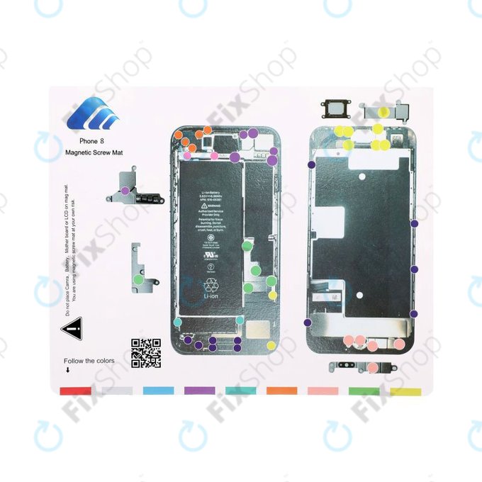 Organizator magnetic de șuruburi cu diagramă (iPhone 8)
