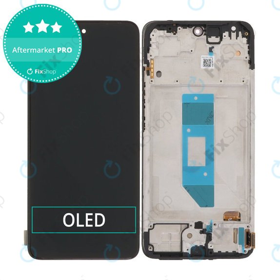 Ecran OLED pentru Xiaomi Redmi Note 14 4G, Black, Sticlă tactilă cu ramă