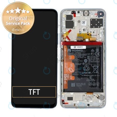 Huawei P40 Lite 5G - Ecran LCD + Sticlă Tactilă + Ramă + Baterie (Space Silver) - 02353SUQ Genuine Service Pack