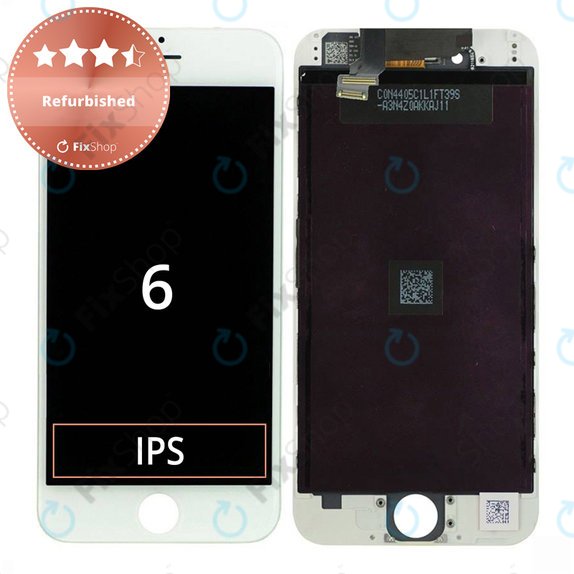 Ecran pentru iPhone 6, White, Sticlă tactilă cu ramă, Refurbished