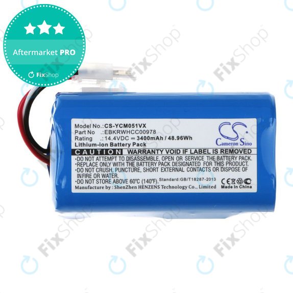 Baterie pentru iClebo ARTE YCR-M05, 3400mAh, Li-Ion, 14.4V, EBKRBKDL001039, HQ
