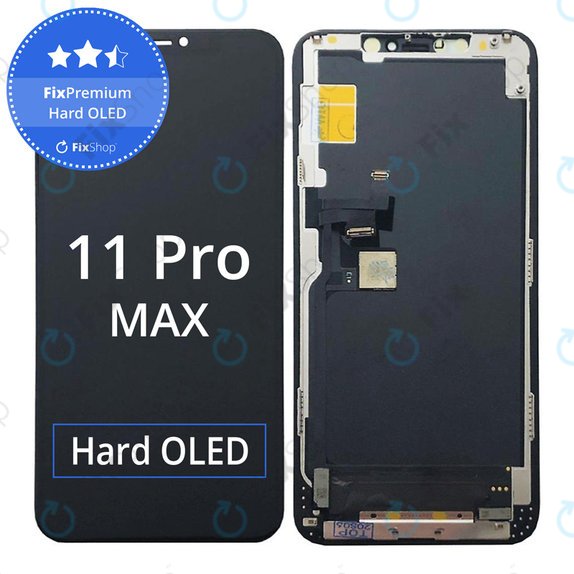 Ecran Hard OLED pentru iPhone 11 Pro Max, Sticlă tactilă cu ramă, FixPremium