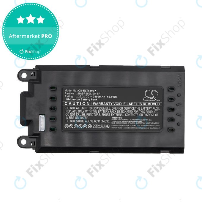 Baterie pentru Electrolux Well Q8, WQ81-3OMB, WQ81-PANIM, 2500mAh, Li-Ion, 25.2V, BABP259LI20-TP, HQ