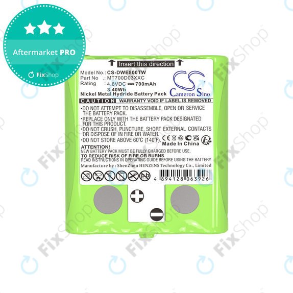 Baterie pentru Detewe Outdoor Pmr a Simvalley, 700mAh, Ni-MH, 4.8V, MT700D03XXC, HQ