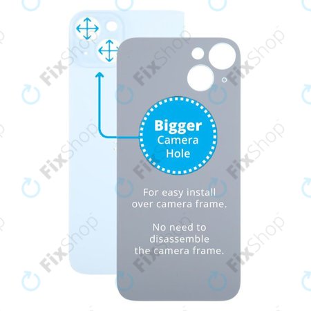 Apple iPhone 15 Plus - Sticlă Carcasă Spate cu Orificiu Mărit pentru Cameră (Blue)