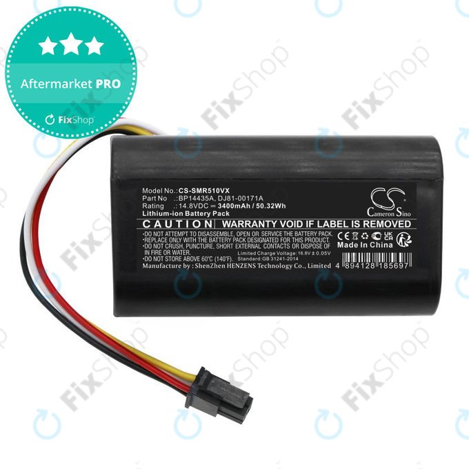 Baterie pentru Samsung PowerBot-E, Eureka i5, Midea i5, i9, 3400mAh, Li-Ion, 14.8V, BP14435A, HQ