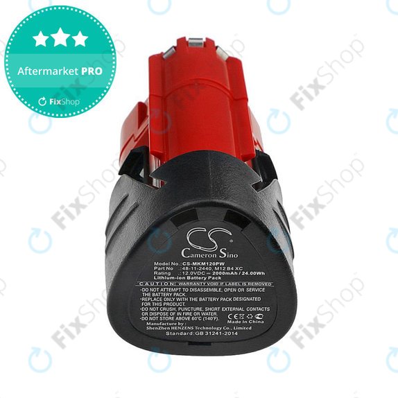 Baterie pentru Milwaukee C12, M12, 2000mAh, Li-Ion, 12V, 48-11-2440, HQ