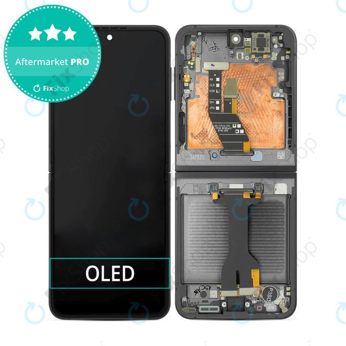 Samsung Galaxy Z Flip 6 F741B - Ecran LCD + Sticlă Tactilă + Ramă (Black) OLED