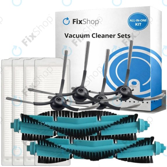 Set de piese de schimb pentru Eta Aquilo Pro, Cecotec Conga 11090 (2x Perie principală, 4x Filter, 4x Perie laterală)