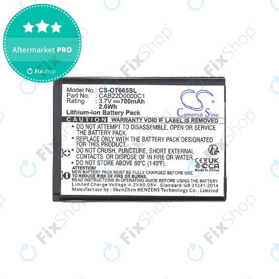 Baterie pentru Alcatel One Touch 2010D, 700mAh, Li-ion, 3.7V, CAB22D0000C1, HQ