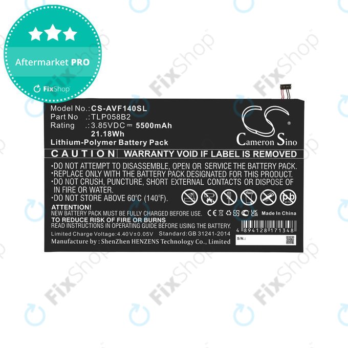 Baterie pentru Vodafone Tab Prime 7, 5500mAh, Li-Pol, 3.85V, TLP058B2, HQ