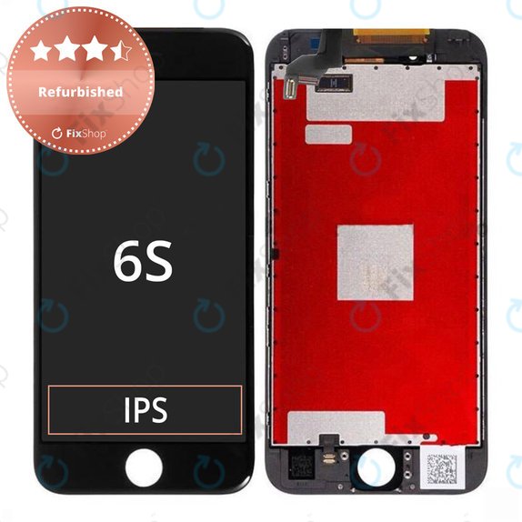 Ecran pentru iPhone 6S, Black, Sticlă tactilă cu ramă, Refurbished