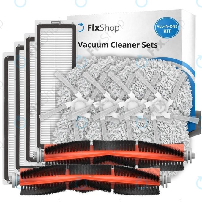 Set de piese de schimb pentru Xiaomi Dreame Bot W10, W10 Pro (2x Perii principale, 4x Filtre, 4x Perii laterale, 4x Lavete de mop)