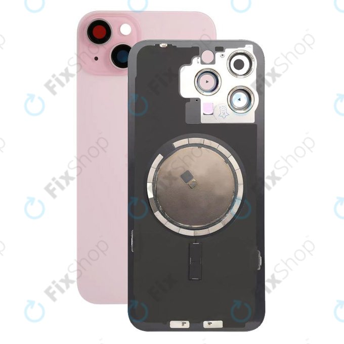 Apple iPhone 15 Plus - Sticlă pentru carcasa din spate cu piese mici (Pink)