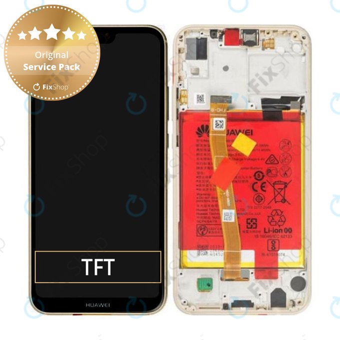 Huawei P20 Lite - Ecran LCD + Sticlă Tactilă + Ramă + Baterie (Gold) - 02351WRN Genuine Service Pack