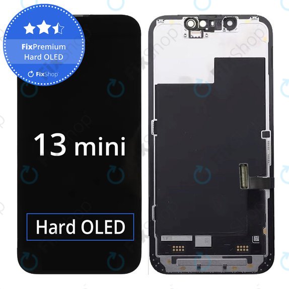 Ecran Hard OLED pentru iPhone 13 Mini, Sticlă tactilă cu ramă, FixPremium