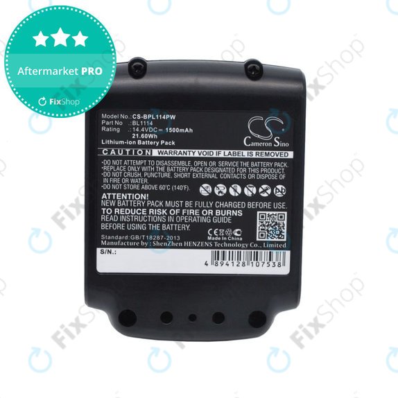 Baterie pentru Black & Decker ASL146BT12A, LBXR16, SSL20SB, 1500mAh, Li-Ion, 14.4V, BL1114, HQ