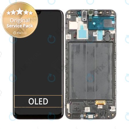 Samsung Galaxy A30 A305F - Ecran LCD + Sticlă Tactilă + Ramă (Black) - GH82-19725A, GH82-19202A Genuine Service Pack