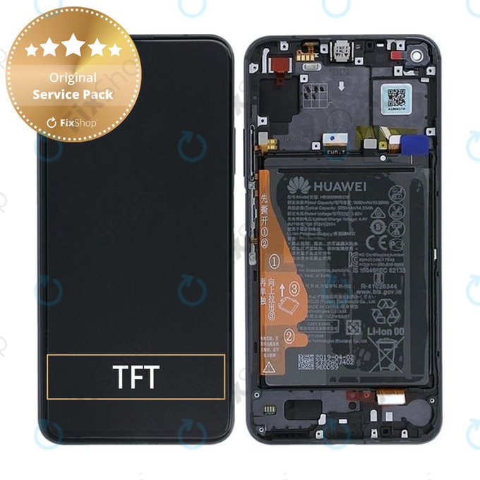 Huawei Honor 20, Huawei Nova 5T - Ecran LCD + Sticlă Tactilă + Ramă + Baterie (Black) - 02352TMU Genuine Service Pack