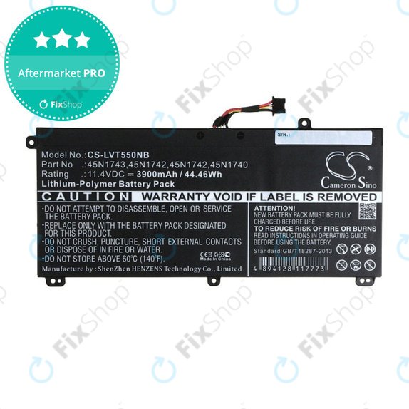 Baterie pentru Lenovo ThinkPad T550, T560, W550, 3900mAh, Li-Pol, 11.4V, 45N1743, HQ