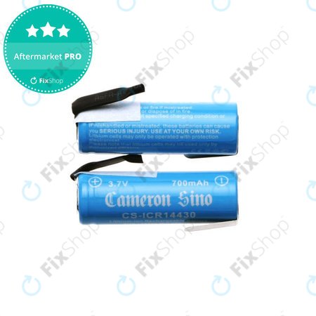 Baterie 14430 cu plăcuțe de montaj, 650mAh, Li-Ion, 3.7V, HQ