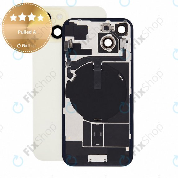 Sticlă carcasă spate pentru iPhone 15, Yellow, Pulled A