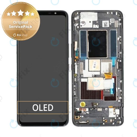 Asus ROG Phone 5s, 5s Pro ZS676KS - Ecran LCD + Sticlă tactilă + Cadru (Black) - 90AI0091-R20020 Genuine Service Pack
