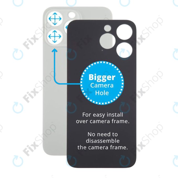 Apple iPhone 15 Pro - Sticlă Carcasă Spate cu Orificiu Mărit pentru Cameră (Natural Titanium)