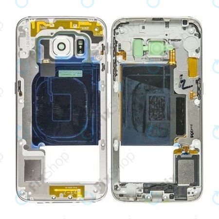 Samsung Galaxy S6 Edge G925F - Ramă Mijlocie (Alb) - GH96-08376B Genuine Service Pack