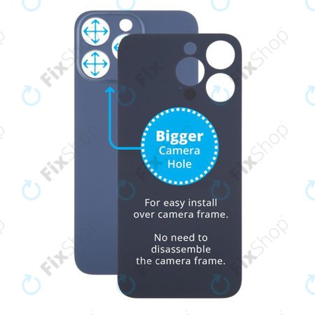 Apple iPhone 15 Pro Max - Sticlă Carcasă Spate cu Orificiu Mărit pentru Cameră (Blue Titanium)