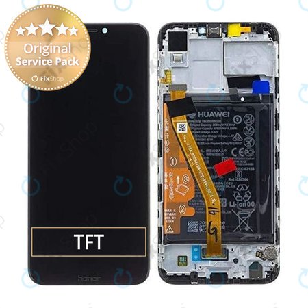Huawei Honor Play - Ecran LCD + Sticlă Tactilă + Ramă + Baterie (Midnight Black) - 02351YXV