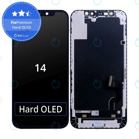 Ecran Hard OLED pentru iPhone 14, Sticlă tactilă cu ramă, FixPremium