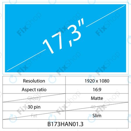 17.3 LCD Slim Mat 30 pin Full HD