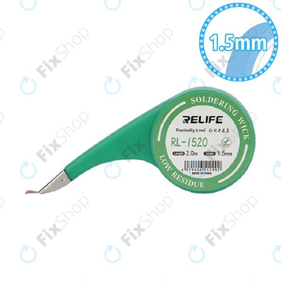Relife RL-1520 - Fitil de lipit pentru îndepărtarea excesului de tablă (1,5 mm)
