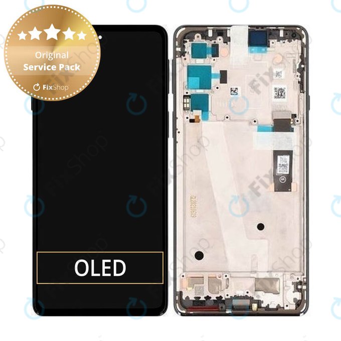 Motorola Edge 20 XT2143 - Ecran LCD + Sticlă tactilă + Ramă (Frostred Grey) - 5D68C19192 Genuine Service Pack