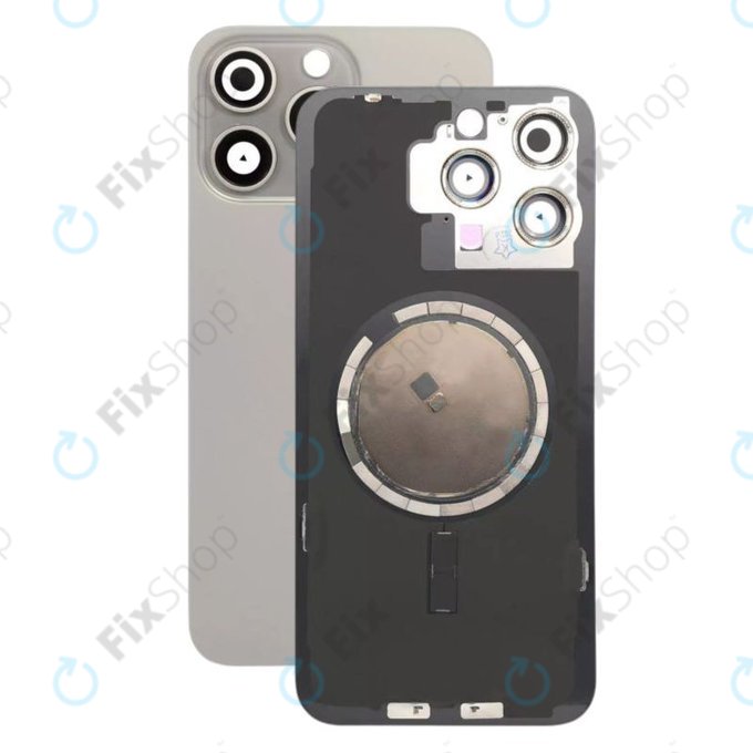 Apple iPhone 15 Pro Max - Sticlă pentru carcasa din spate cu piese mici (Natural Titanium)