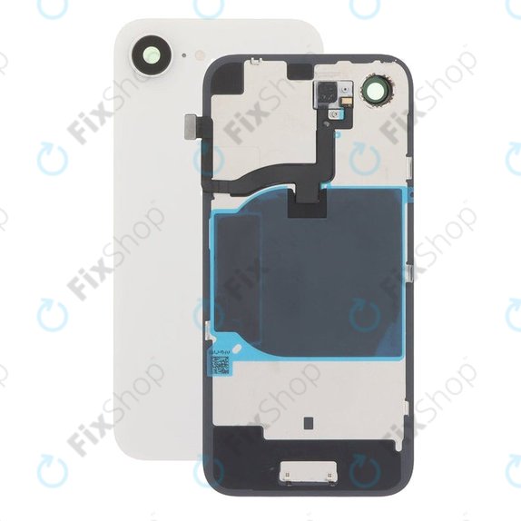 Apple iPhone 16e - Sticlă pentru carcasa din spate + Sticlă cameră + Placă metalică + Cablu Flex (White)