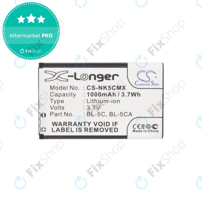 Nokia 1000, 2000, 3000, 6000, 7000, C, N, X-series, Asha 230, MD-12 - Baterie BL-5C, BL-5CA 1000mAh HQ