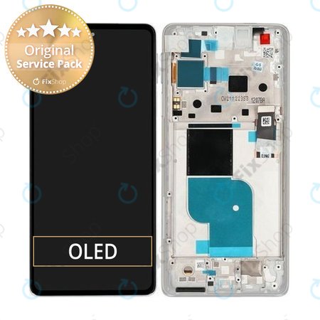 Motorola Edge 30 Pro XT2201 - Ecran LCD + Sticlă Tactilă + Ramă (Stardust White) - 5D68C20277 Genuine Service Pack