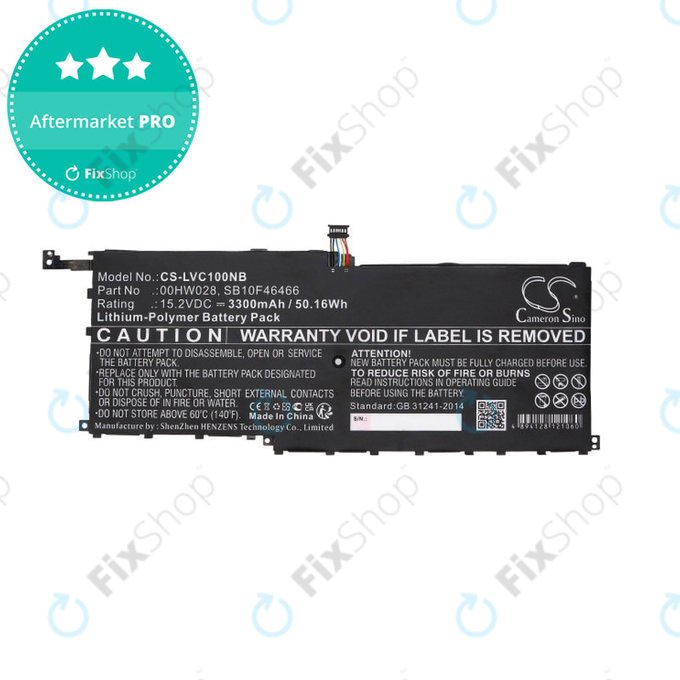 Baterie pentru Lenovo X1, 3300mAh, Li-Pol, 15.2V, 00HW028, HQ
