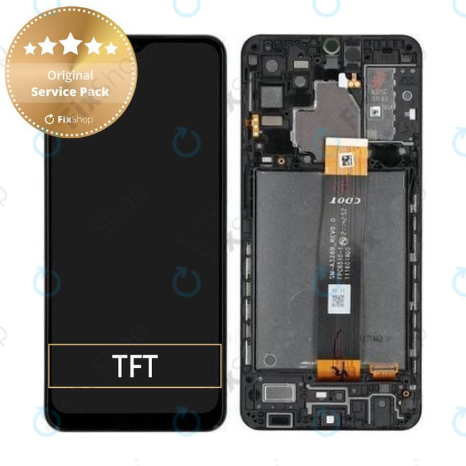Samsung Galaxy A32 5G A326B - Ecran LCD + Sticlă tactilă + Ramă (Awesome Black) - GH82-25121A, GH82-25122A Genuine Service Pack