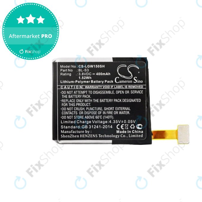 Baterie pentru LG W150, LG Watch Urbane, 400mAh, Li-Pol, 3.8V, BL-S3, HQ