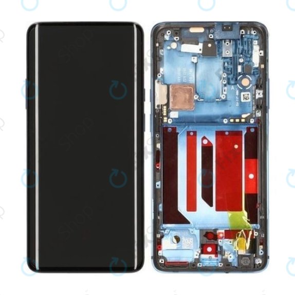 OnePlus 7T, 7T Pro - Ecran LCD + Sticlă Tactilă + Ramă (Haze Blue)