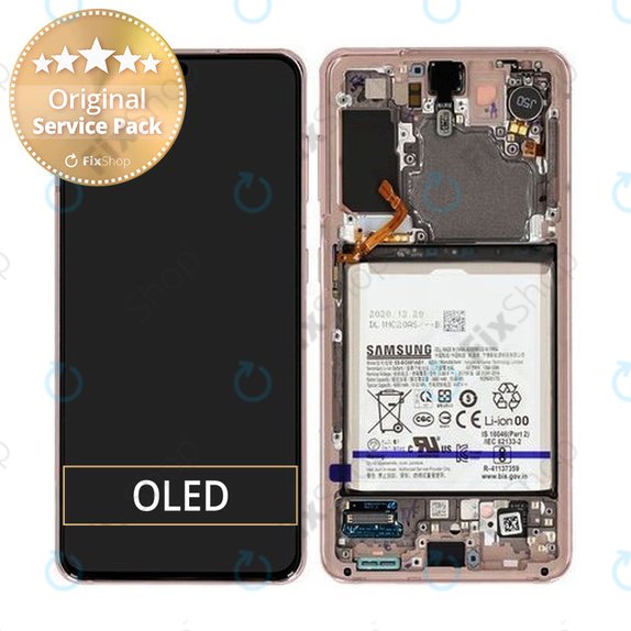 Samsung Galaxy S21 G991B - Ecran LCD + Sticlă Tactilă + Ramă + Baterie (Phantom Violet) - GH82-24716B, GH82-24718B Genuine Service Pack