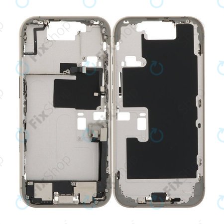 Apple iPhone 16 Pro - Cadru Mijlociu + Butoane de Pornire, Volum și Cameră (Natural Titanium)