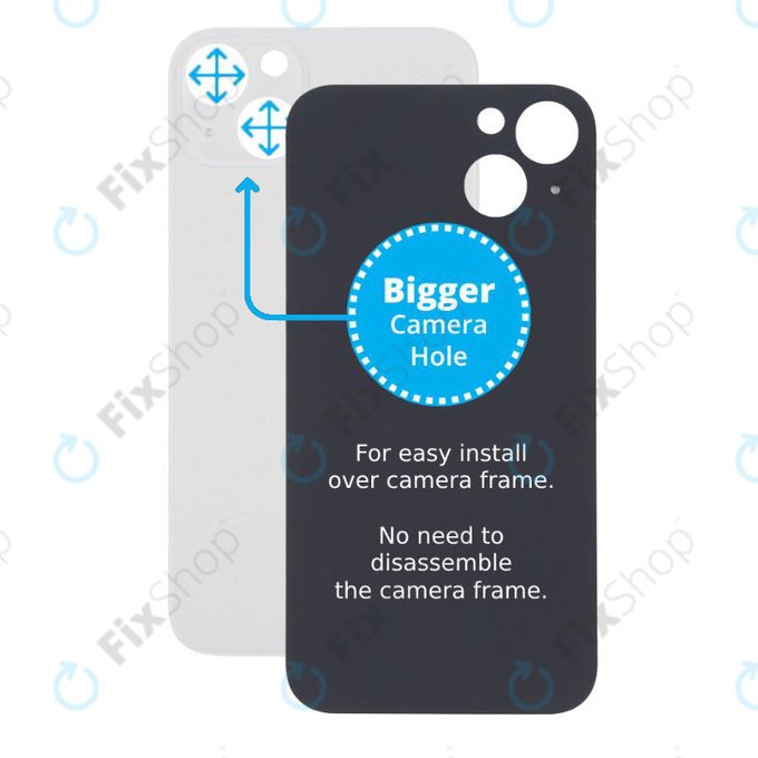 Apple iPhone 13 - Sticlă Carcasă Spate cu Orificiu Mărit pentru Cameră (Starlight)