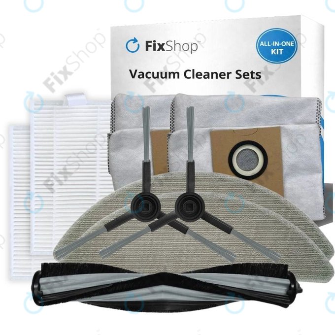 Set de piese de schimb pentru Xiaomi Viomi Alpha 2 PRO, V5 PRO, V5 (1x Perie principală, 2x Filtre, 2x Perii laterale, 2x Lavete de mop, 2x Saci pentru praf)