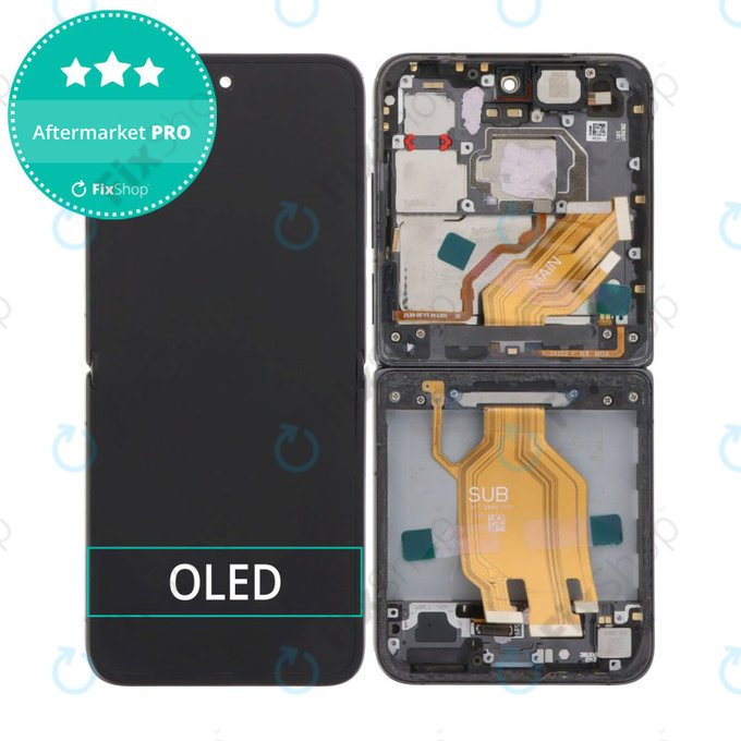 Xiaomi Mix Flip 2405CPX3DC - Ecran LCD + Sticlă Tactilă + Ramă (Black) OLED